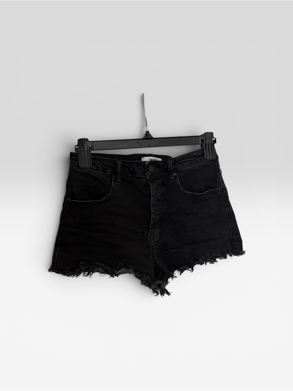 Forever 21 Black Frayed Denim Shorts